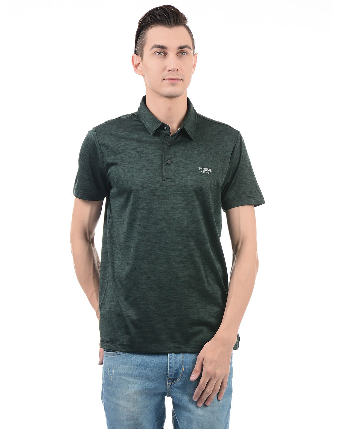 U.S. Polo Assn. Men Casual Wear Textured T-Shirt